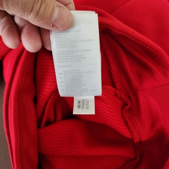 Adidas Climawarm Hoodie Mens Red w Black Logo, sz L - Picture 7 of 9